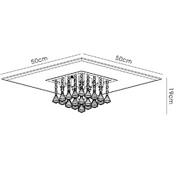 Avis Luminaire Center Plafonnier Starda carré 8 Ampoules G9 chrome poli/fumé Mirror/fumé cristal