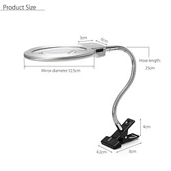 Universal Sur le bureau, verre, lecture, loupe, loupe, tuyau métallique, LED, avec pince, lumière éclairée, top, bureau, amplificateur. 