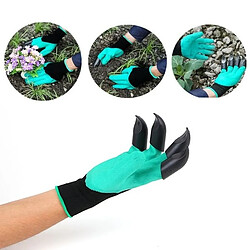 Totalcadeau Gants de Jardinage avec griffes en caoutchouc et polyester