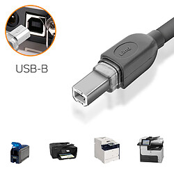 Avis Câble USB-A 2.0 vers USB-B 2.0 Transfert Rapide Connexion Stable LinQ 3m Gris