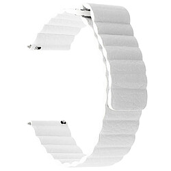 Wewoo Bracelet pour montre connectée Convient Samsung Gear S2 / Active2 de intelligent de remplacement universel en cuir avec boucle magnétique 20 mm blanc 