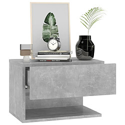 Acheter Maison Chic Table de chevet | Table de nuit murale Gris béton -GKD99369