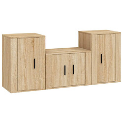 Maison Chic Ensemble de meubles TV 3 pcs pour salon - Chêne sonoma Bois d'ingénierie -MN61019