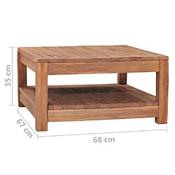 vidaXL Table basse 68x67x35 cm Bois de teck solide pas cher