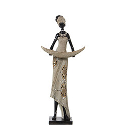 Figurine Décorative Alexandra House Living Beige Plastique Africaine 16 x 25 x 58 cm 