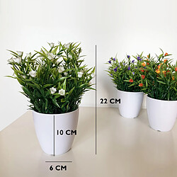 Wellhome 12 Plantes artificielles avec Fleurs 23 cm avec Pot