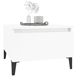 Avis vidaXL Table d'appoint Blanc brillant 50x46x35 cm Bois d'ingénierie