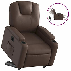 Maison Chic Fauteuil Relax pour salon, Fauteuil inclinable électrique marron similicuir -GKD56710