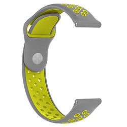 Avis Wewoo Bracelet pour montre connectée Dragonne sport en silicone bicolore Huawei série 1 18 mm jaune + gris