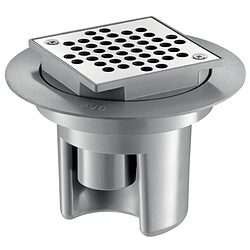 siphon de sol - 150 x 150 - hauteur réglable jusqu à 85 mm - grille inox - corps pvc - delabie 683001 pas cher