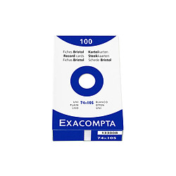 EXACOMPTA Fiches bristol, A7, uni, blanc ()