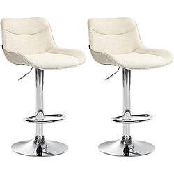 Non Lot de 2 tabourets de bar Vonore tissu chrome