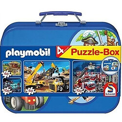 Schmidt Spiele Puzzle 320 pièces - Valise Playmobil : 4 puzzles