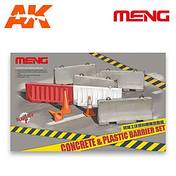 Meng Concrete & Plastic Barrier Set - Décor Modélisme