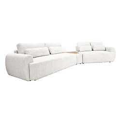 Bestmobilier Mahina - canapé d'angle droit - 5 places avec bout de canapé - convertible avec coffre - en tissu bouclette