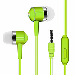 Écouteurs Intra-Auriculaires Filaires À Prise Universelle De 3,5 Mm Casque De Jeu Pour Téléphone Vert 