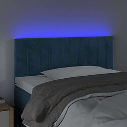 Avis Maison Chic Tête de lit moderne à LED lumineuse pour chambre - Décoration de lit Bleu foncé 80x5x78/88 cm Velours -MN47534