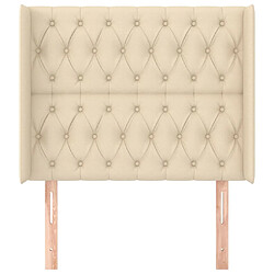 Avis Maison Chic Tête de lit scandinave avec oreilles,meuble de chambre Crème 93x16x118/128 cm Tissu -MN44247