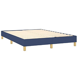 Sommier à lattes LED,Cadre à lattes de lit avec matelas pour Adulte Bleu 140x190 cm Tissu -MN46457 pas cher