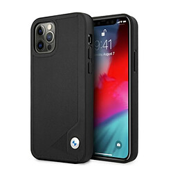 etui bmw bmhcp12lrcdpk iphone 12 pro max 6,7" noir coque dur cuir deboss 