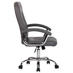 Decoshop26 Fauteuil de bureau sur roulettes design moderne et confortable en synthétique gris BUR10606