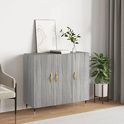 Maison Chic Buffet,Meuble de Rangement,commode pour salon,Cuisine sonoma gris 90x34x80 cm bois d'ingénierie -MN60960