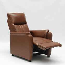 Acheter Produceshop Fauteuil relax inclinable avec repose-pieds en similcuir Giulia, Couleur: Marron