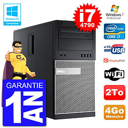 PC Tour DELL 9020 Intel Core I7-4790 RAM 4Go Disque Dur 2To Graveur DVD Wifi W7 · Occasion 