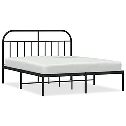 Maison Chic Lit adulte - Cadre de lit métal avec tête de lit,Structure du lit Contemporain pour chambre noir 140x200 cm -MN82778