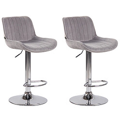 Non Lot de 2 tabourets de bar Lentini velours chrome