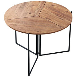 Hanah Home Table de repas en aggloméré et métal Yaprak. Table de repas en aggloméré et métal Yaprak