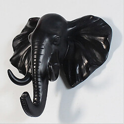 Mur De Tête D'éléphant Décoratif Montage Cintre Manteau De Résine Chapeau Crochet Rustique Noir