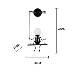 Acheter Universal Applique pour enfants, LED 220V Lampe de chevet pour chambre, 5W Couloir Allée Escalier Vilain, Noir Fer Forgé