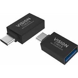 Vision TC-USBC3A/BL adaptateur et connecteur de câbles USB C USB 3.0 A Noir (Vision Professional - USB adapter - USB-C [M] to USB Type A [F] - USB 3.0 - black) 