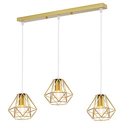 Stoex Suspension Luminaire D'Intérieur Vintage Or Suspension Lustre Fer Métallique Plafonnier Rétro À 3 Lumières, Pour Bureau, Salle À Manger 