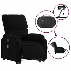 Maison Chic Fauteuil Relax pour salon, Fauteuil inclinable de massage électrique Noir Tissu -GKD99940 pas cher