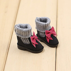 1/6 bottes haut de gamme chaussures en cuir pu avec bowknot pour blythe doll black 1/6 Fashion Dolls Chaussures