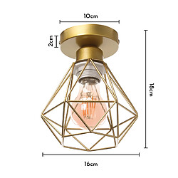 Stoex 2PCS Plafonnier Rétro Or Lampe de Plafond E27 Cage en Métal Luminaire Plafonnier Vintage D'Intérieur pas cher