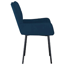 Acheter vidaXL Chaises à manger lot de 2 Bleu Velours