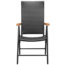 Avis Maison Chic Lot de 2 Chaises empilables de jardin - Fauteuil d'extérieur Résine tressée Noir -MN98031