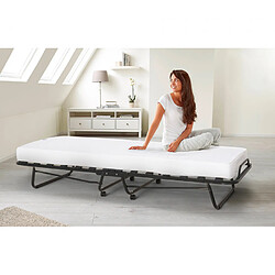 LLB LIVING LIFE BED Lit pliant en microfibre avec matelas et lattes 80x190cm Demetra, Couleur: Blanc