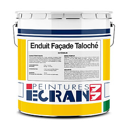 Peintures Daniel Enduit façade taloché hydrofuge, extérieur, prêt à l'emploi ECRAN 77-25 Kg-Blanc de la Côte