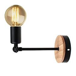 Stoex Applique Murale Industrielle en Fer Bois ,Retro Loft Lampe Luminaire Contemporaine Loft pour Maison Café Cuisine Salon et Chambre hôtel, E27 Noir 