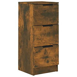 Maison Chic Buffet,Meuble de Rangement,commode pour salon,Cuisine Chêne fumé 30x30x70 cm Bois d'ingénierie -MN62447