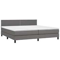 Avis Sommier à lattes et LED,Cadre à lattes de lit avec matelas pour Adulte Gris 200x200 cm -MN91531