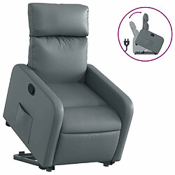 Maison Chic Fauteuil Relax pour salon, Fauteuil inclinable Gris Similicuir -GKD35707