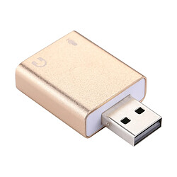 Wewoo Carte Son USB or pour ordinateur, bureau, haut-parleurs, casque, microphone Aluminium Shell 3.5mm Jack USB externe HIFI Magic Voice 7.1 canal adaptateur gratuit