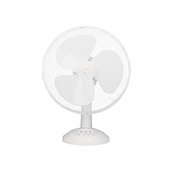 Ventilateur de table OCEANIC - 40W - Diametre 30 cm - 3 vitesses - Oscillant - Blanc