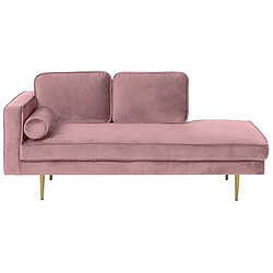 Beliani Chaise longue rose poudré côté gauche MIRAMAS