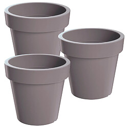 WellHome 3x Pot de fleurs en plastique de Beofly en gris 19,6 (long) x 19,6 (large) x 18.1 (High) cm